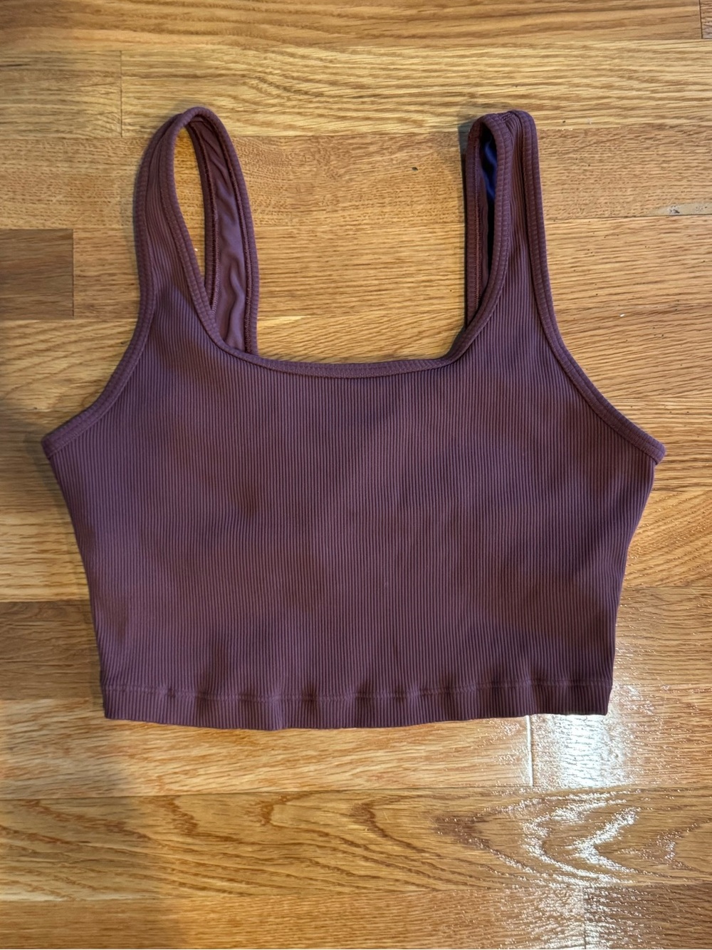 Aerie Offline Ribbed Sports Bra Tank Top Brown L